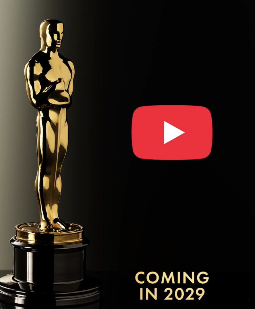 Los Oscar entran a la era digital: se transmitirán en YouTube a partir de 2029